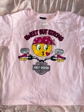 Harley-Davidson Pink "Sweet But Strong" Emoji Rider Tee